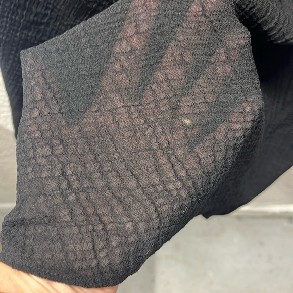 Helmut Lang top asymmetrical sheer black sleeveless crinkled medium top minimal - Picture 3 of 10